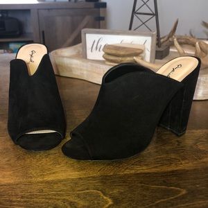 Black suede black heels